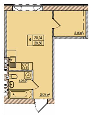1-комнатная 29.5 м² в ЖК Wood Park от 19 700 грн/м², Киев