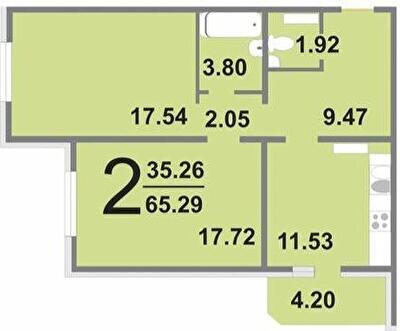 2-кімнатна 65.29 м² в ЖК Амурський від 27 000 грн/м², Київ