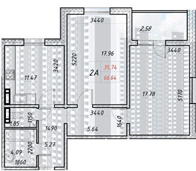 2-кімнатна 66.64 м² в ЖК Деснянський від 21 500 грн/м², Київ