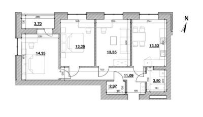 3-кімнатна 75.24 м² в ЖК Шенген від 24 377 грн/м², Львів