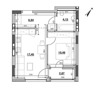 1-кімнатна 41.88 м² в ЖК Шенген від 26 595 грн/м², Львів