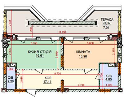 1-комнатная 64.1 м² в ЖК Лесная сказка 2 от 32 300 грн/м², Киев