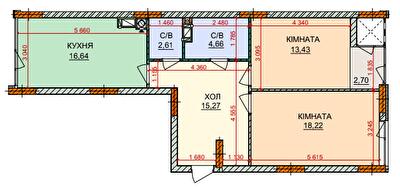 2-комнатная 73.53 м² в ЖК Лесная сказка 2 от 32 300 грн/м², Киев