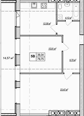 2-кімнатна 79.75 м² в ЖК Метро парк від 29 900 грн/м², Київ