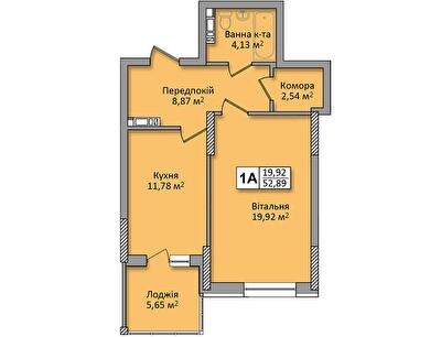 1-комнатная 52.89 м² в ЖК по ул. Ю. Кондратюка от 35 100 грн/м², Киев