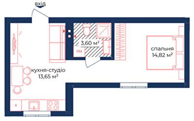 1-комнатная 32.07 м² в КД Liverpool House от 29 100 грн/м², Киев