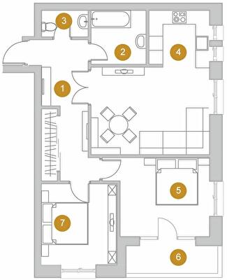 2-комнатная 76.4 м² в КД Деснянский DeLuxe от 23 550 грн/м², Киев