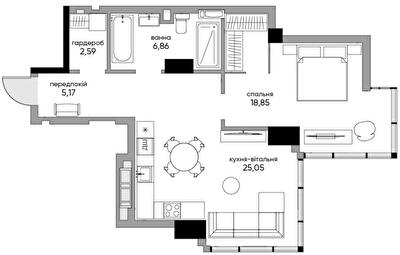 1-кімнатна 58.13 м² в БФК A136 Highlight Tower від 89 092 грн/м², Київ