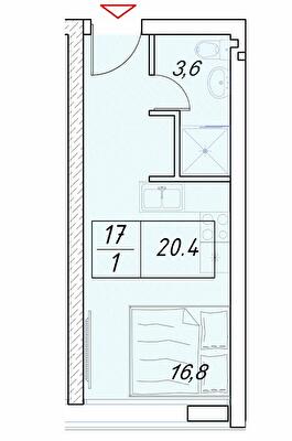 1-кімнатна 20.4 м² в Апарт-комплекс Best Resort Apartments від 32 550 грн/м², м. Чорноморск