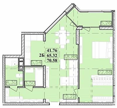 2-кімнатна 70.58 м² в ЖК Modern від 21 400 грн/м², Одеса