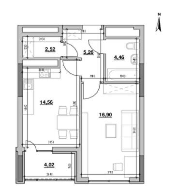 1-кімнатна 47.72 м² в ЖК Nordica Residence від 59 038 грн/м², Київ