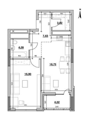 1-кімнатна 55.31 м² в ЖК Nordica Residence від 48 008 грн/м², Київ