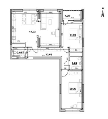 2-кімнатна 101.4 м² в ЖК Nordica Residence від 43 406 грн/м², Київ