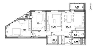 2-кімнатна 101.34 м² в ЖК Nordica Residence від 45 160 грн/м², Київ