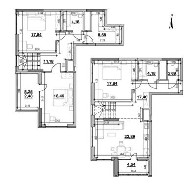 Дворівнева 132.36 м² в ЖК Nordica Residence від 49 463 грн/м², Київ