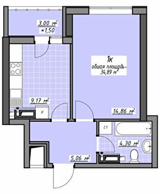 1-комнатная 34.89 м² в ЖК Одесские традиции на Глушко от 28 400 грн/м², Одесса
