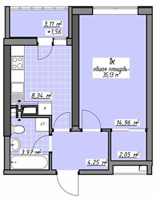 1-комнатная 35.13 м² в ЖК Одесские традиции на Глушко от 28 400 грн/м², Одесса