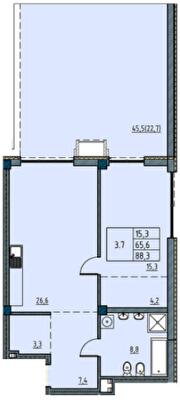 1-кімнатна 88.3 м² в ЖК Простір на Рішельєвській від 44 000 грн/м², Одеса