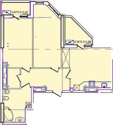 2-кімнатна 82.21 м² в ЖК Родос від 23 550 грн/м², Одеса