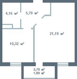 1-кімнатна 42.34 м² в ЖК Новосел від 16 950 грн/м², с. Молодіжне