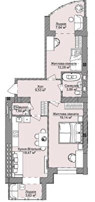 2-комнатная 76.27 м² в ЖК Теплый дом Plus от 18 650 грн/м², с. Крыжановка
