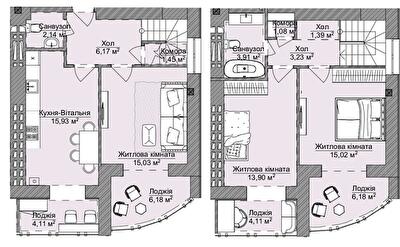 Двухуровневая 99.82 м² в ЖК Теплый дом Plus от 18 400 грн/м², с. Крыжановка