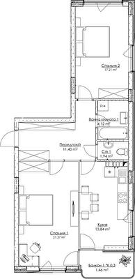 2-кімнатна 71.17 м² в ЖК O2 Residence від 31 951 грн/м², Київ