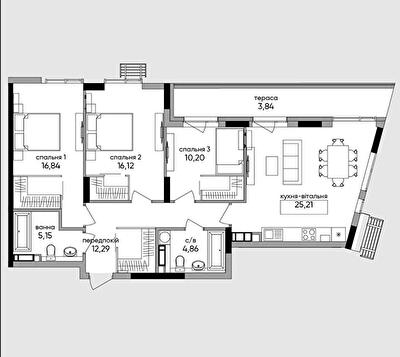 3-кімнатна 89.63 м² в ЖК Метрополіс від 44 546 грн/м², Київ
