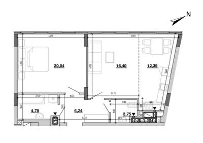 2-комнатная 62.6 м² в ЖК Містечко Підзамче от 27 536 грн/м², Львов