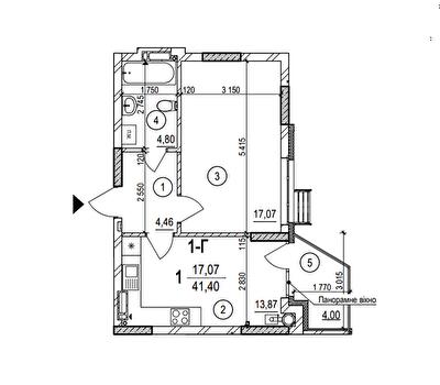 1-кімнатна 41.4 м² в ЖК Італійський квартал 2 від 32 313 грн/м², Київ