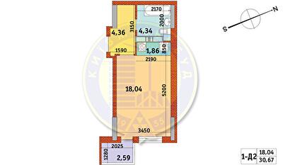 1-кімнатна 30.67 м² в ЖК Оберіг-2 від 27 783 грн/м², Київ