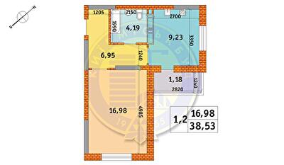 1-кімнатна 38.53 м² в ЖК Оберіг-2 від 30 294 грн/м², Київ