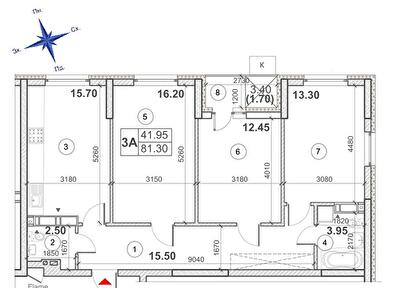 3-кімнатна 81.3 м² в ЖК Кирилівський Гай від 34 300 грн/м², Київ