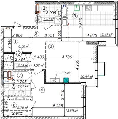 2-комнатная 94.01 м² в ЖК RiverStone от 65 500 грн/м², Киев