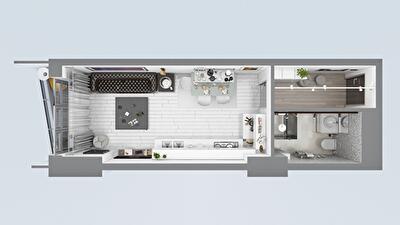 1-кімнатна 26.06 м² в ЖК Unity Towers від 45 657 грн/м², Одеса