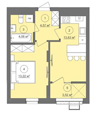 1-кімнатна 39.02 м² в ЖК Well Home від 28 250 грн/м², Львів