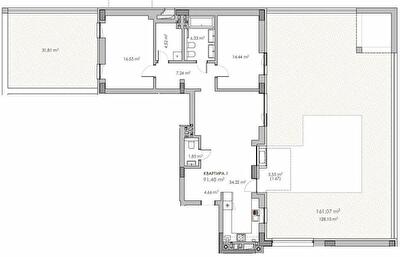 2-комнатная 91.48 м² в ЖК Княжий холл от 48 000 грн/м², Львов
