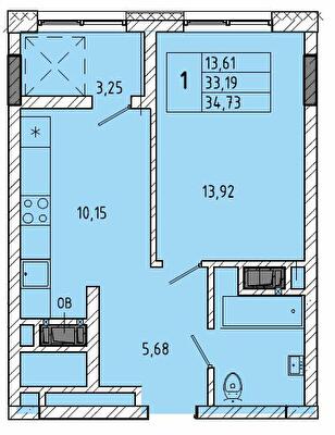 1-комнатная 34.73 м² в ЖК на ул. Миколайчука, 38 от 21 000 грн/м², Львов