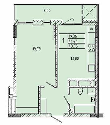 1-комнатная 43.75 м² в ЖК на ул. Миколайчука, 38 от 21 000 грн/м², Львов