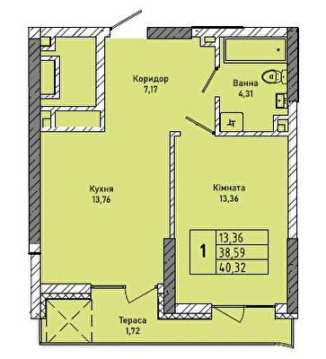 1-комнатная 40.32 м² в ЖК на ул. Миколайчука, 38 от 21 000 грн/м², Львов