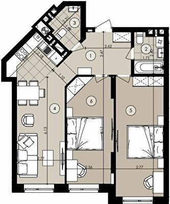 2-комнатная 73.64 м² в ЖК Парк Арена от 20 900 грн/м², Львов