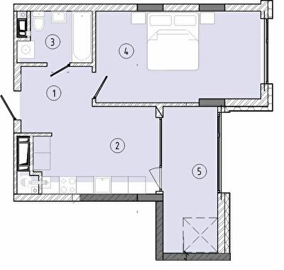 1-кімнатна 42.51 м² в ЖК Стрийська 45. Друга лінія від 31 050 грн/м², Львів