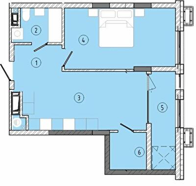 1-кімнатна 50.86 м² в ЖК Стрийська 45. Друга лінія від 31 050 грн/м², Львів