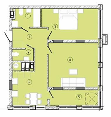 2-кімнатна 65.62 м² в ЖК Стрийська 45. Друга лінія від 31 050 грн/м², Львів