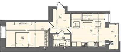 1-комнатная 54.8 м² в ЖК Rubicon City от 18 600 грн/м², г. Винники