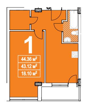 1-кімнатна 44.36 м² в ЖК на вул. Степана Бандери, 23 від 22 600 грн/м², м. Трускавець