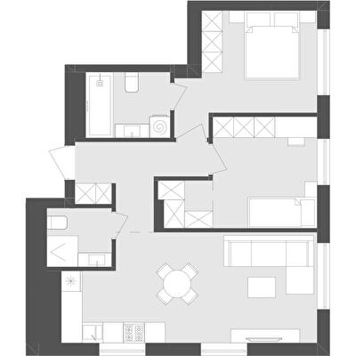 2-кімнатна 59.54 м² в ЖК Avalon Holiday від 20 000 грн/м², с. Сокільники