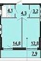 1-комнатная 41.62 м² в ЖК BonAparte от 33 000 грн/м², Харьков