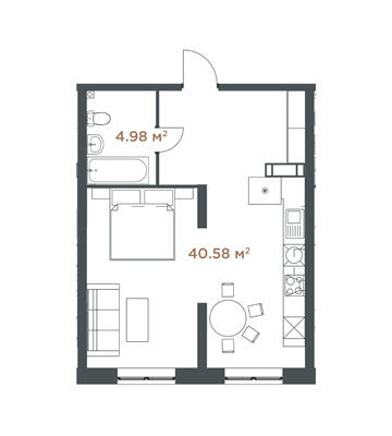 1-кімнатна 45.56 м² в ЖК Central Hills від 36 546 грн/м², Київ