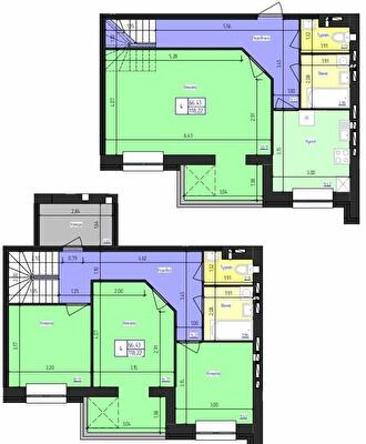 Двухуровневая 118.22 м² в ЖК Олимпийский от 16 500 грн/м², Харьков